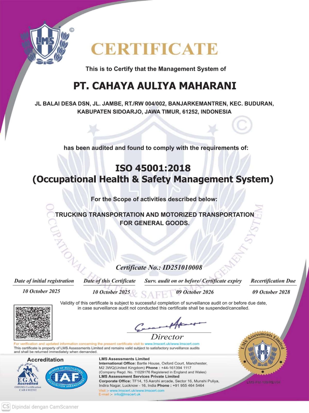 ISO 45001:2018